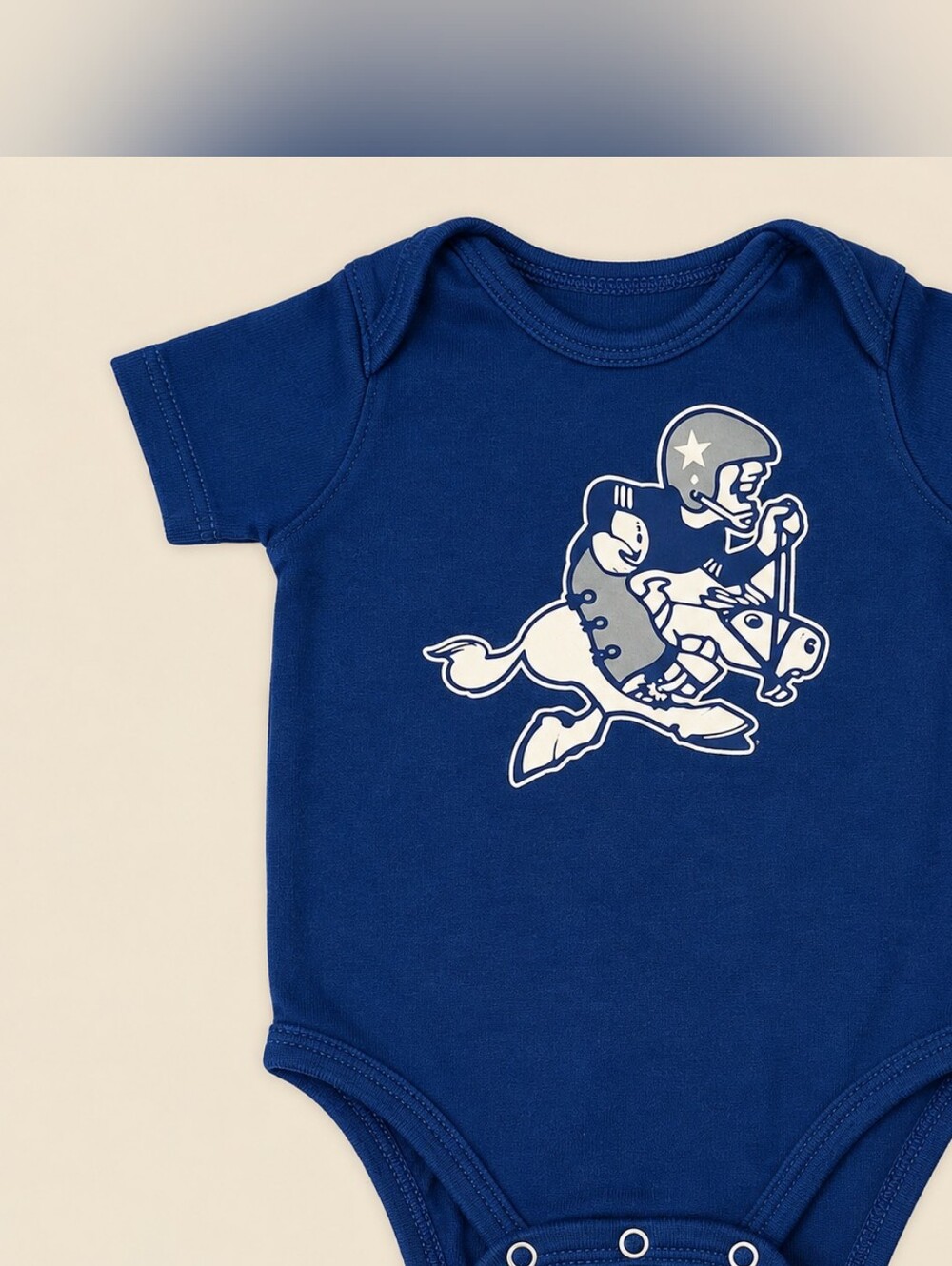 Dallas Cowboys Baby Bodysuit 3/6M NFL Football Cowboy Horse Navy Blue